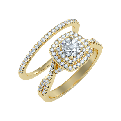 Cisting Bridal Ring Set In 925 Sterling Silver - Nine