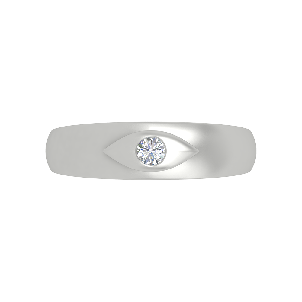 Classic Row Single Stone Ring In 925 Sterling Silver - Three