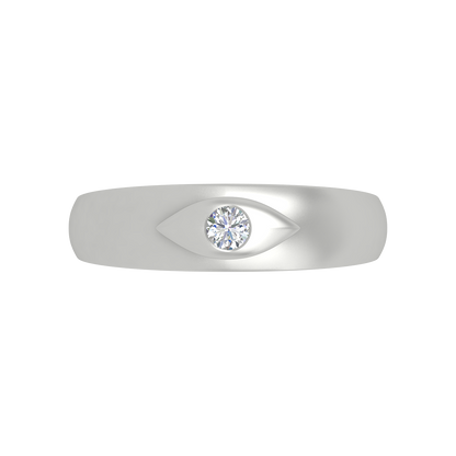 Classic Row Single Stone Ring In 925 Sterling Silver - Three
