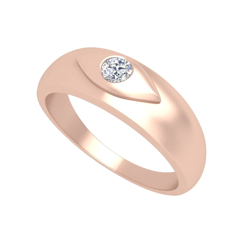 Classic Row Single Stone Ring In 925 Sterling Silver - Five
