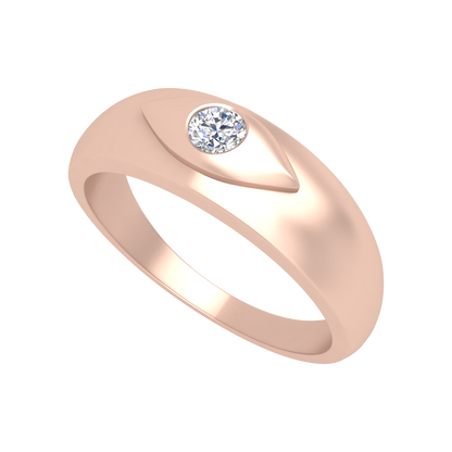 Classic Row Single Stone Ring In 925 Sterling Silver - Five