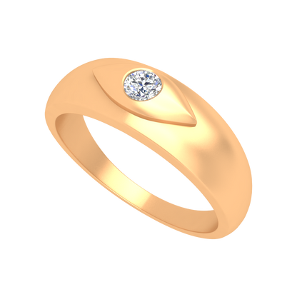 Classic Row Single Stone Ring In 925 Sterling Silver - Nine