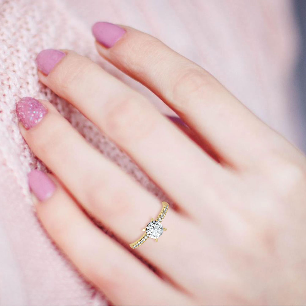 Classic Solitaire Ring In 925 Sterling Silver - One
