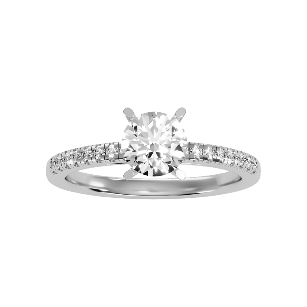 Classic Solitaire Ring In 925 Sterling Silver - Four