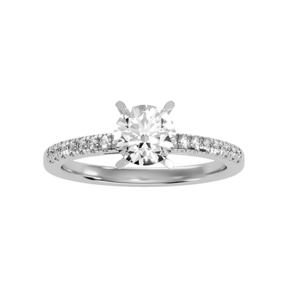 Classic Solitaire Ring In 925 Sterling Silver - Four