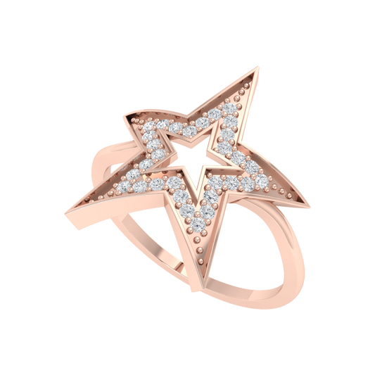 Classy Star Band In 925 Sterling Silver - Two