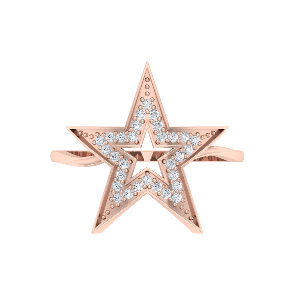 Classy Star Band In 925 Sterling Silver - Three