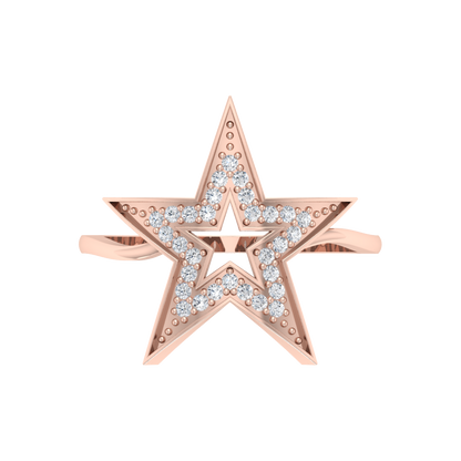 Classy Star Band In 925 Sterling Silver - Three