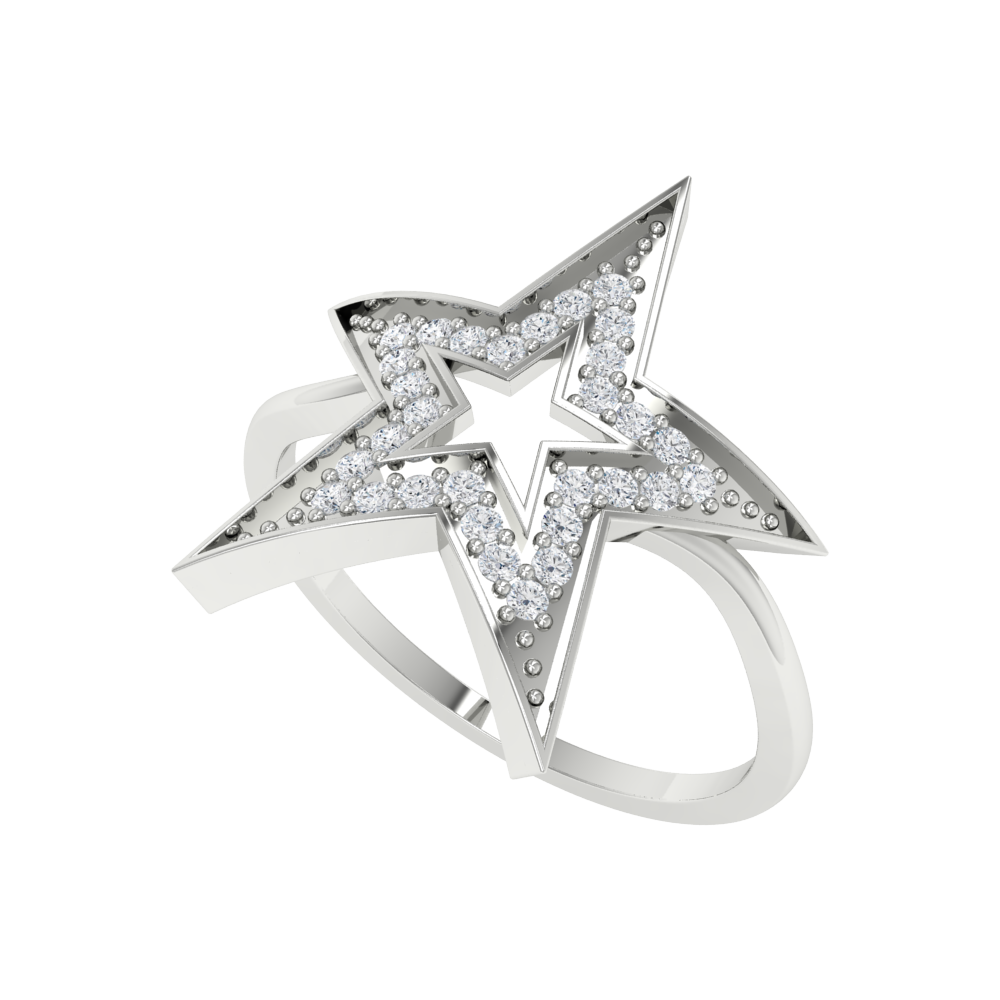 Classy Star Band In 925 Sterling Silver - Six