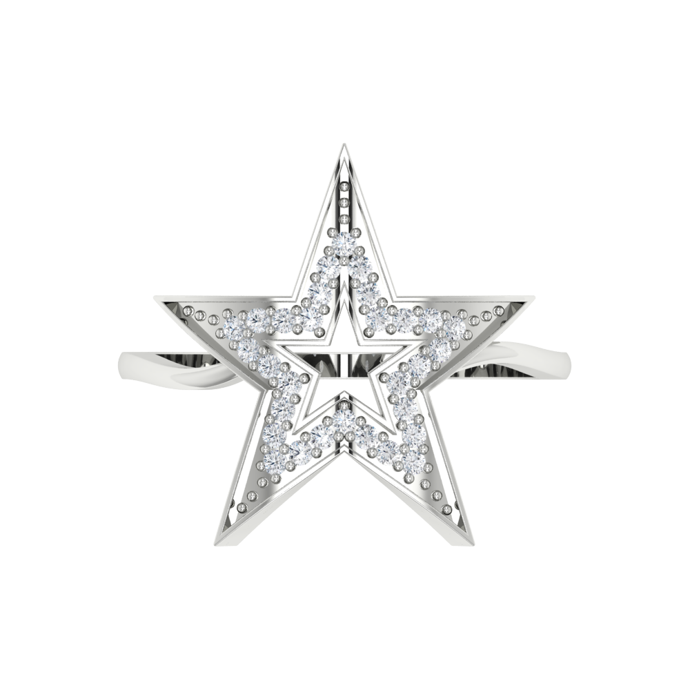 Classy Star Band In 925 Sterling Silver - Seven
