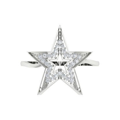 Classy Star Band In 925 Sterling Silver - Seven