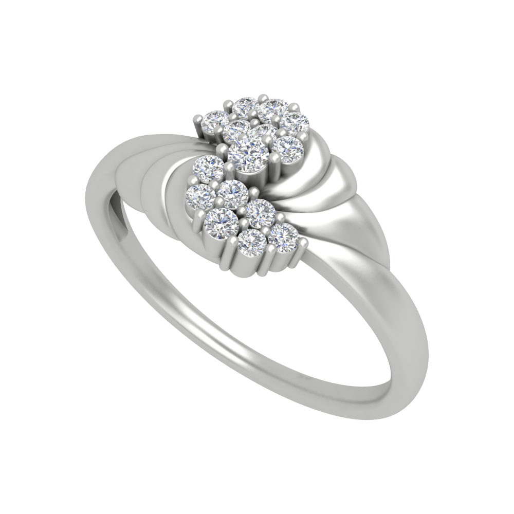 Classy Diamond Band In 925 Sterling Silver - Five