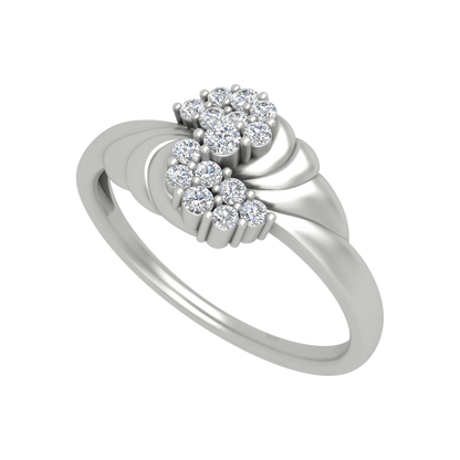 Classy Diamond Band In 925 Sterling Silver - Five
