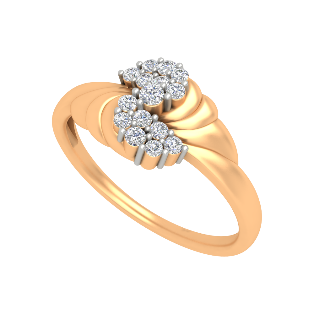 Classy Diamond Band In 925 Sterling Silver - Nine