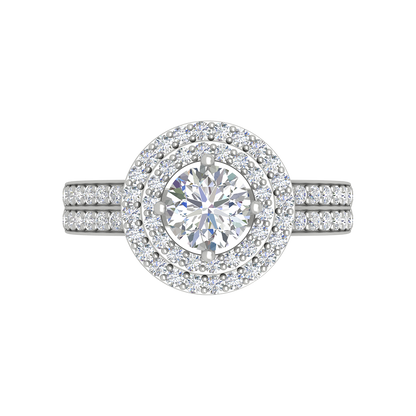 Classy Halo Solitaire Ring - One