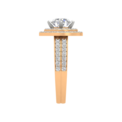 Classy Halo Solitaire Ring - Ten