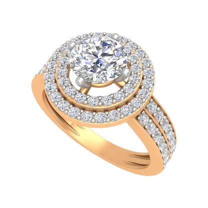 Classy Halo Solitaire Ring - Eleven