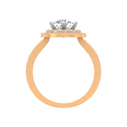Classy Halo Solitaire Ring In 925 Sterling Silver - Twelve