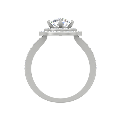 Classy Halo Solitaire Ring - Four