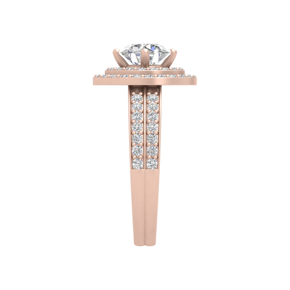 Classy Halo Solitaire Ring - Seven