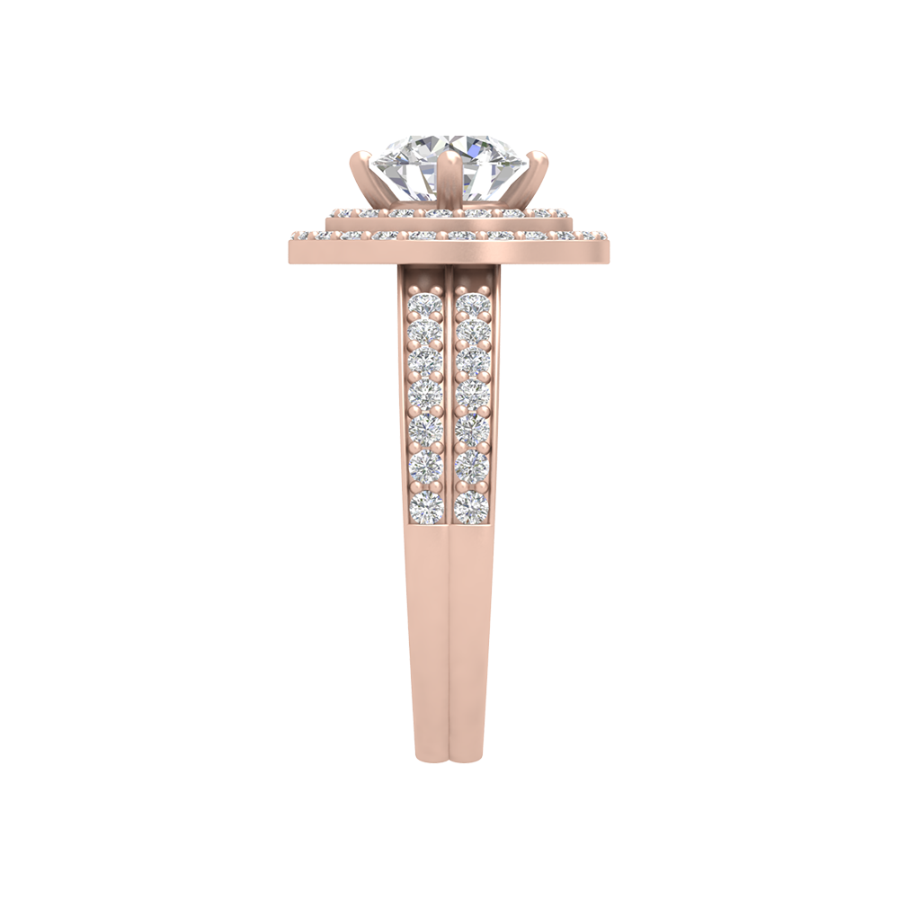 Classy Halo Solitaire Ring In 925 Sterling Silver - Seven
