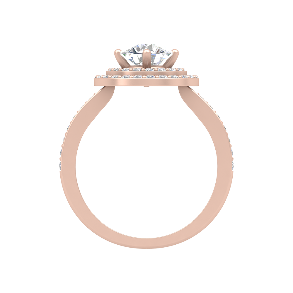 Classy Halo Solitaire Ring In 925 Sterling Silver - Eight
