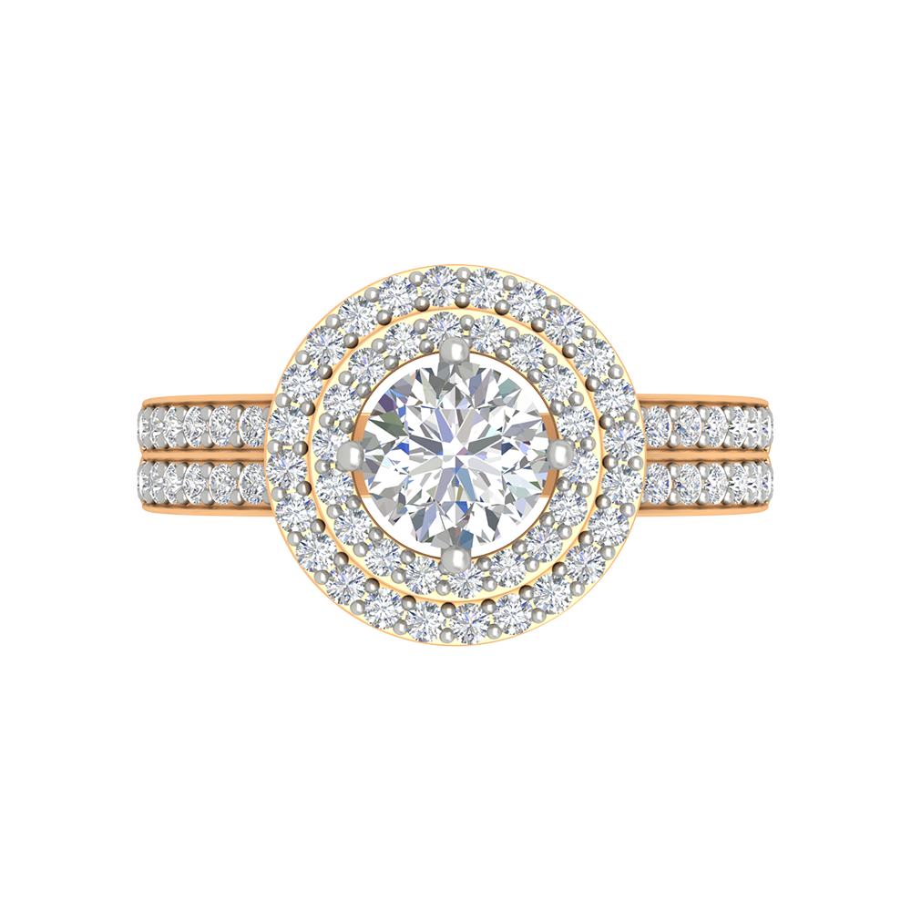 Classy Halo Solitaire Ring - Nine