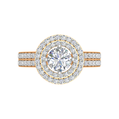 Classy Halo Solitaire Ring - Nine