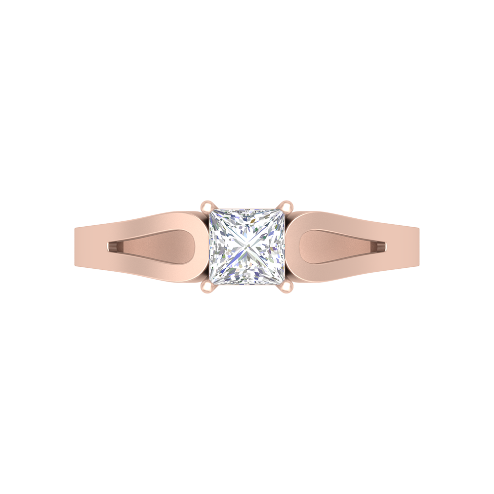 Classy Loop Solitaire Ring In 925 Sterling Silver - Three