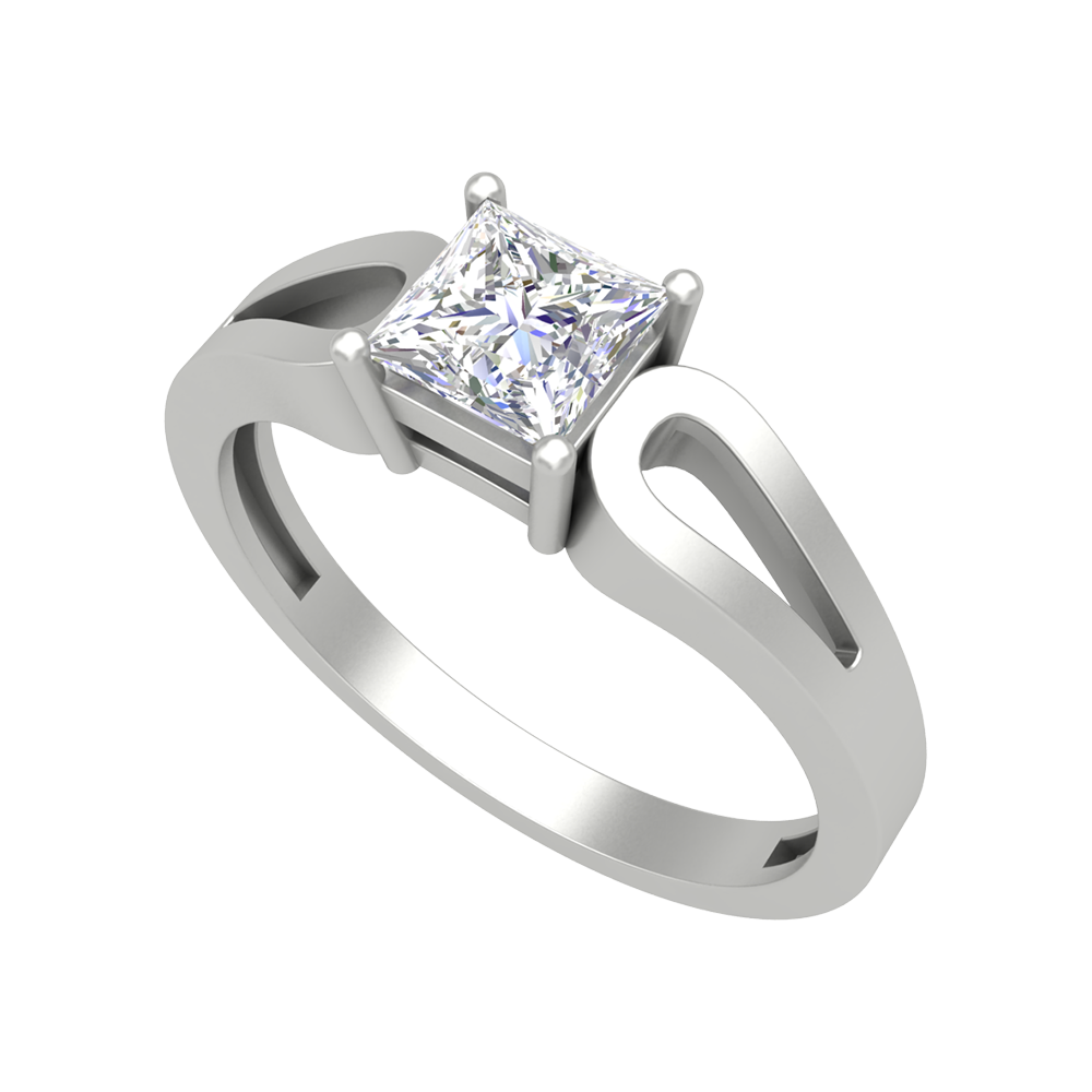 Classy Loop Solitaire Ring - Five