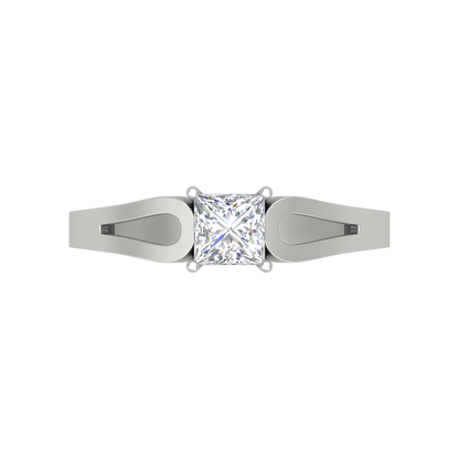 Classy Loop Solitaire Ring In 925 Sterling Silver - Six