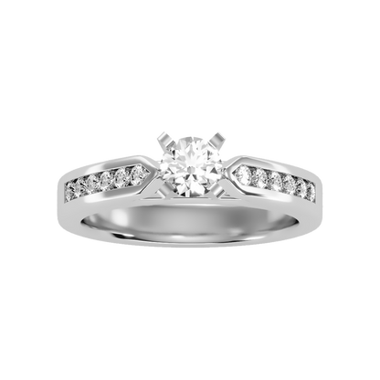 Clever Solitaire Ring In 925 Sterling Silver - Three