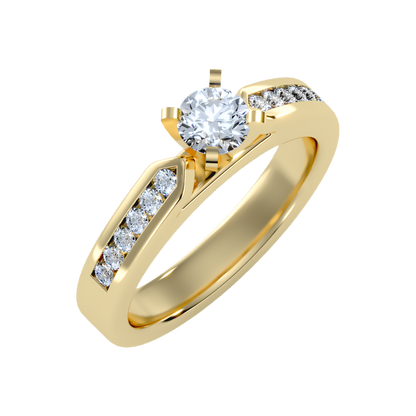 Clever Solitaire Ring In 925 Sterling Silver - Nine