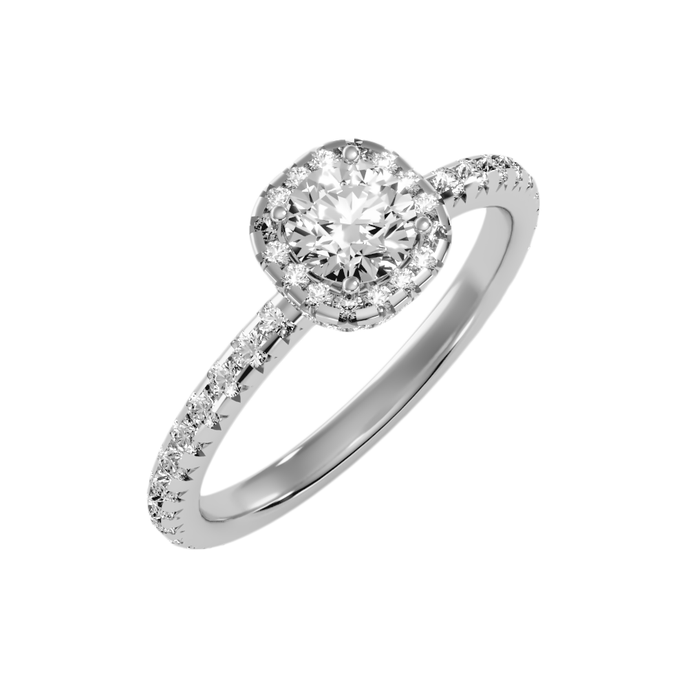 Clotish Halo Ring In 925 Sterling Silver - Five