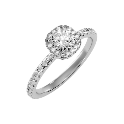 Clotish Halo Ring In 925 Sterling Silver - Five