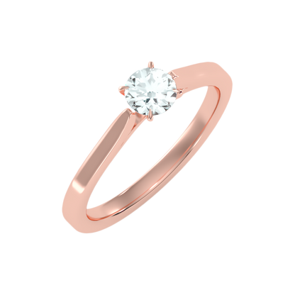 Cloud Classic Solitaire Ring In 925 Sterling Silver - Five