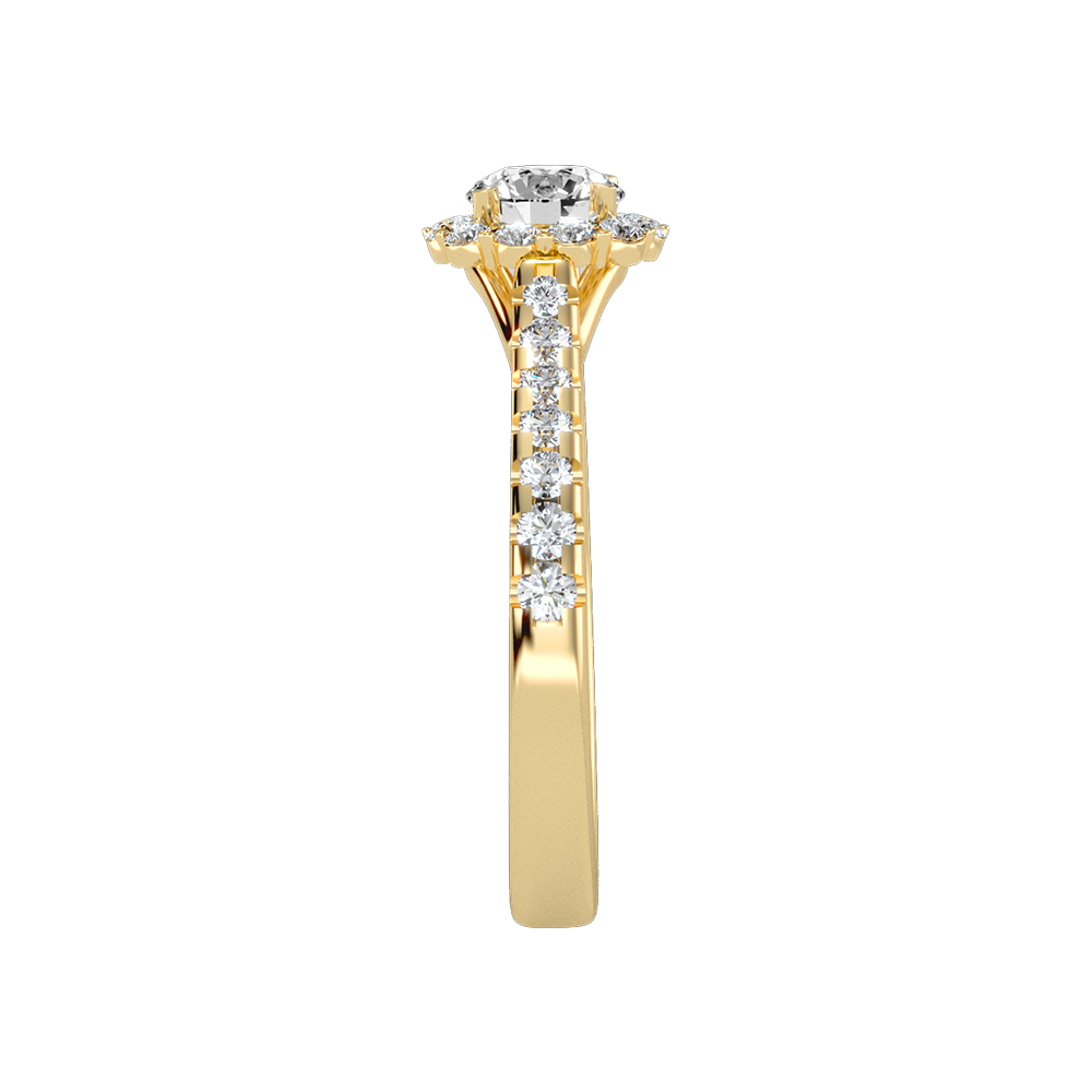 Cocktail Classic Halo Diamond Engagement Ring In 925 Sterling Silver - Twelve