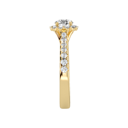 Cocktail Classic Halo Diamond Engagement Ring - Twelve