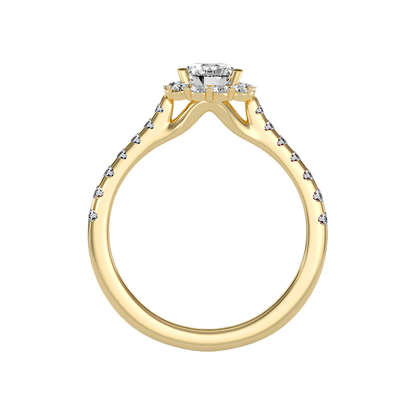 Cocktail Classic Halo Diamond Engagement Ring In 925 Sterling Silver - Thirteen