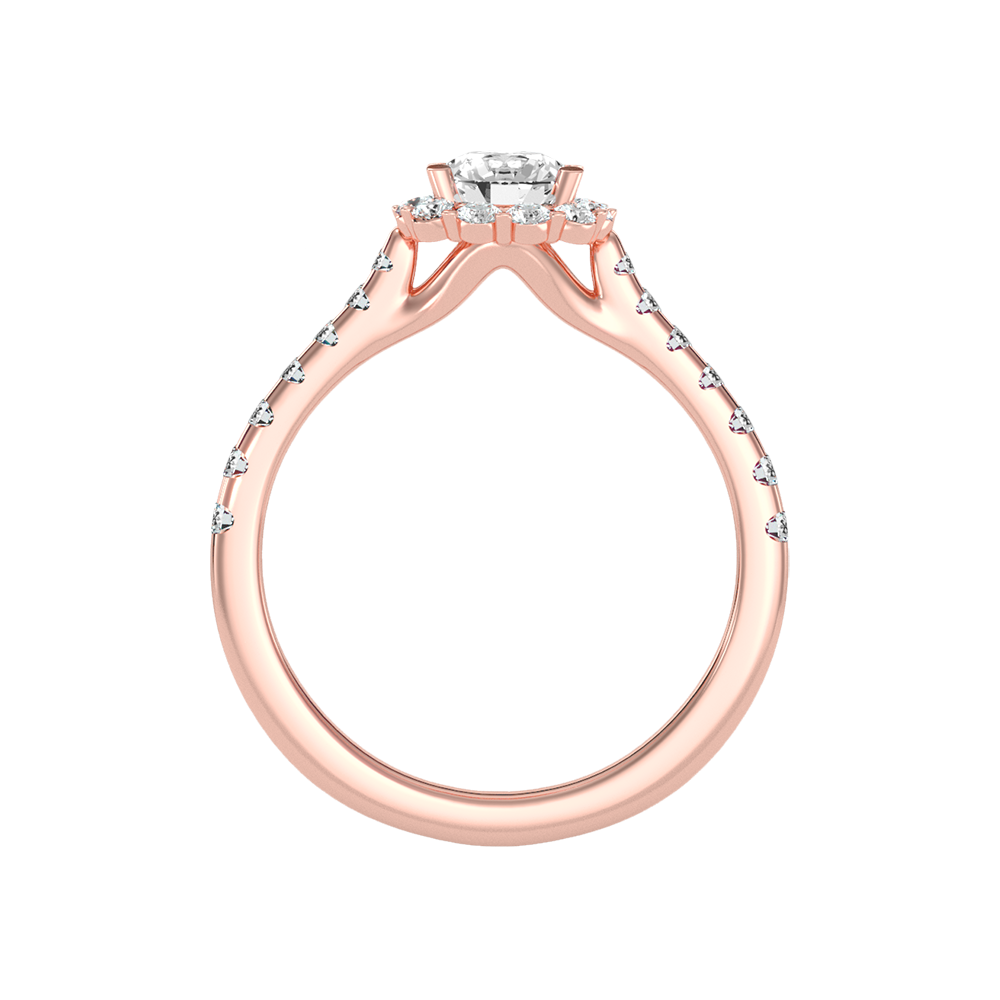 Cocktail Classic Halo Diamond Engagement Ring In 925 Sterling Silver - Three