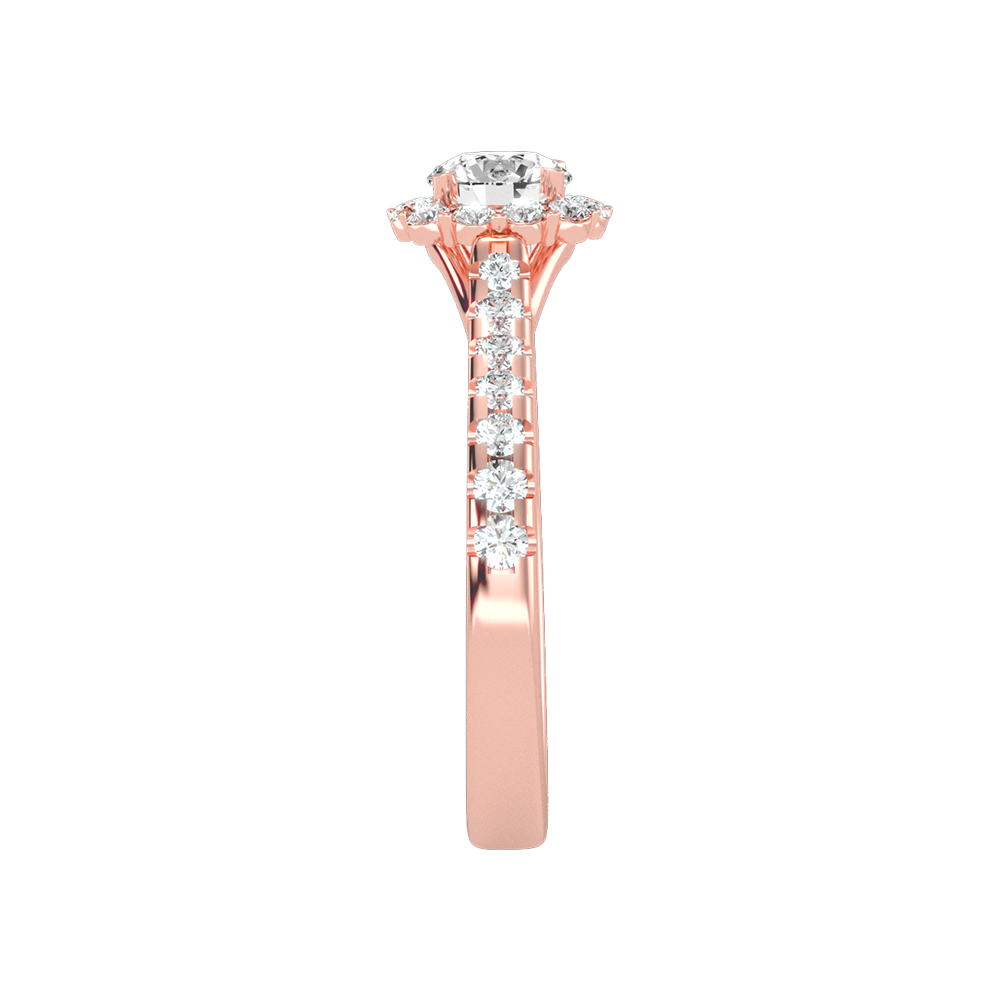 Cocktail Classic Halo Diamond Engagement Ring - Five