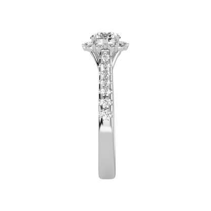 Cocktail Classic Halo Diamond Engagement Ring In 925 Sterling Silver - Eight