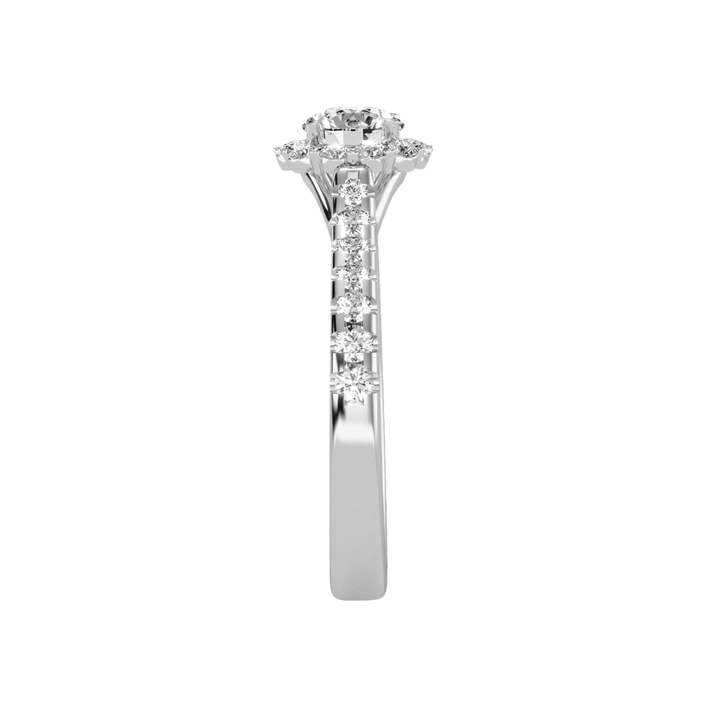 Cocktail Classic Halo Diamond Engagement Ring - Eight