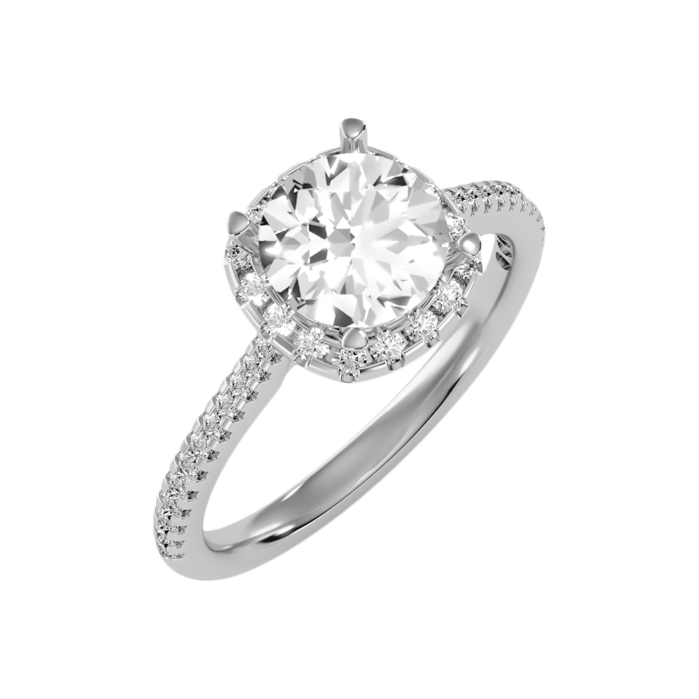 Comely Halo Solitaire Ring - One