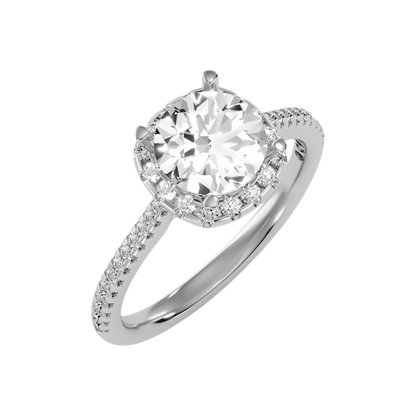 Comely Halo Solitaire Ring - One