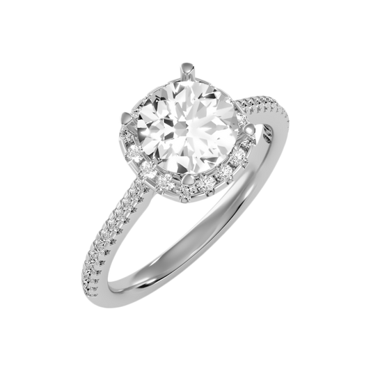 Comely Halo Solitaire Ring - One