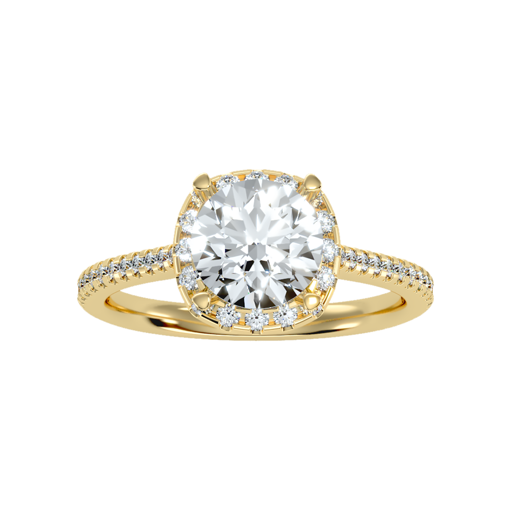 Comely Halo Solitaire Ring - Ten