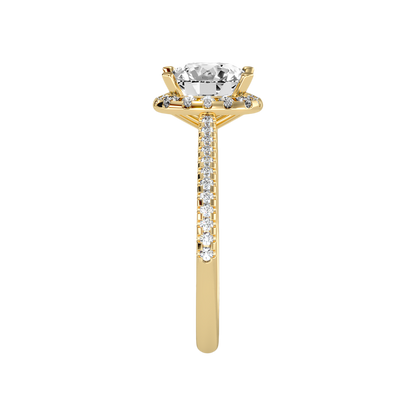Comely Halo Solitaire Ring - Eleven