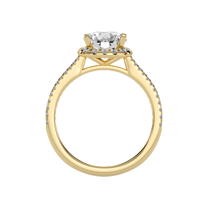 Comely Halo Solitaire Ring In 925 Sterling Silver - Twelve