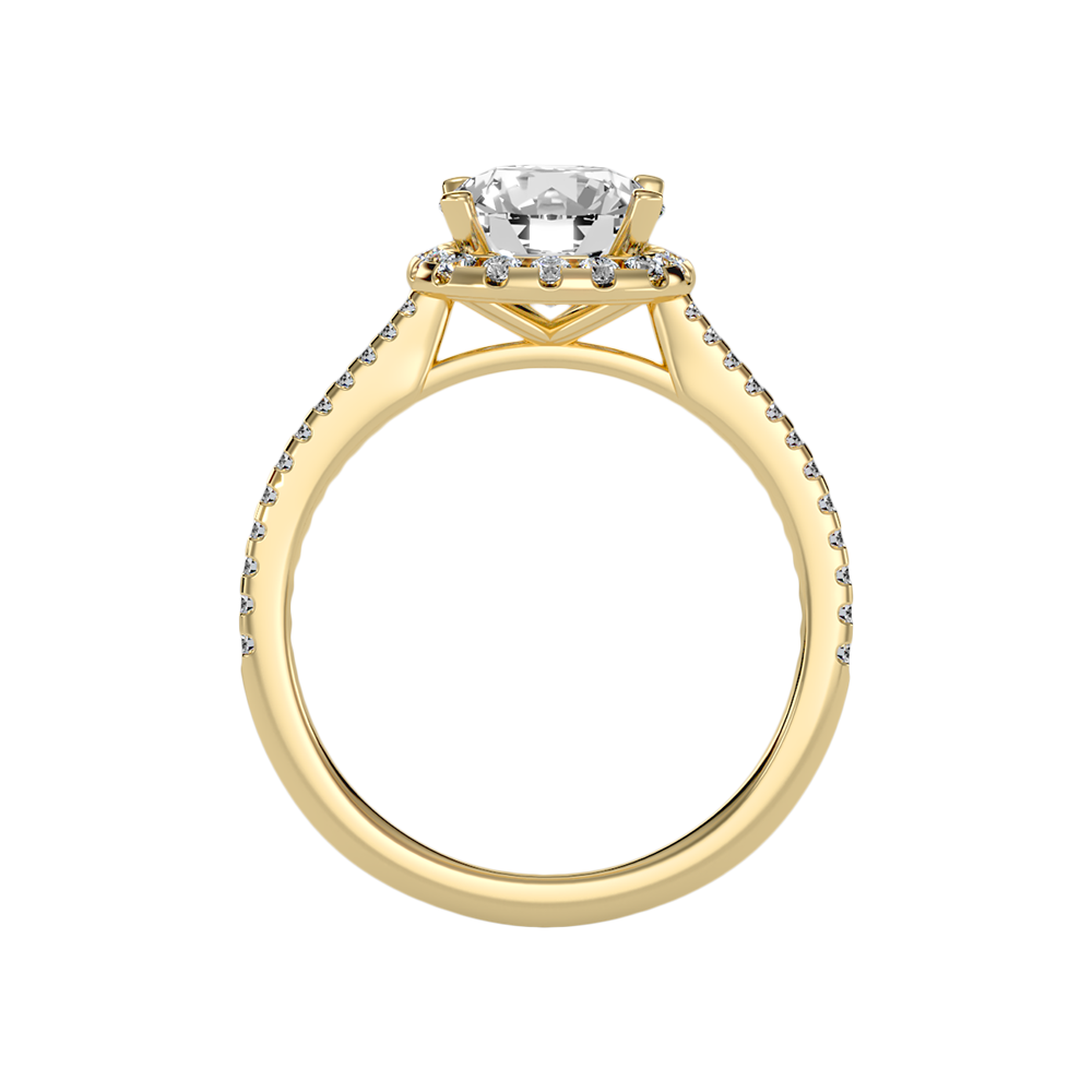 Comely Halo Solitaire Ring - Twelve